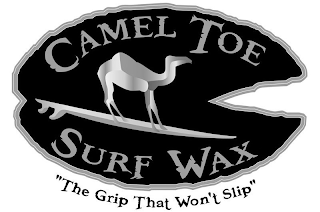CAMEL TOE SURF WAX "THE GRIP THAT WON'T SLIP" logo