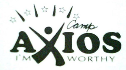 CAMP AXIOS I'M WORTHY logo
