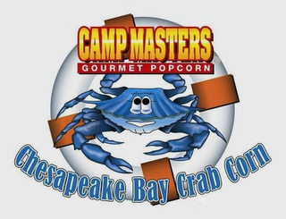 CAMP MASTERS GOURMET POPCORN CHESAPEAKE BAY CRAB CORN logo