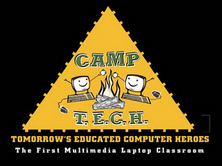 CAMP T.E.C.H. TOMORROW'S EDUCATED COMPUTER HEROES THE FIRST MULTIMEDIA LAPTOP CLASSROOM logo
