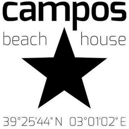 CAMPOS BEACH HOUSE 39º25'44" N 03º01'02" E logo