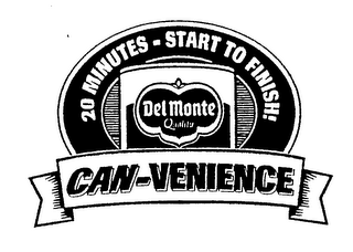 CAN-VENIENCE 20 MINUTES - START TO FINISH DEL MONTE QUALITY logo