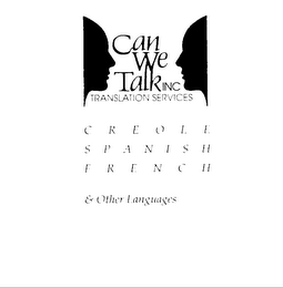 CAN WE TALK INC TRANSLATION SERVICES CREOLE SPANISH FRENCH & OTHER LANGUAGES logo