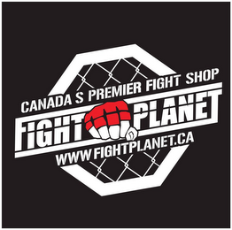 CANADA'S PREMIER  FIGHT SHOP, FIGHT PLANET WWW. FIGHTPLANET.CA logo