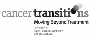 CANCER TRANSITIONS MOVING BEYOND TREATMENT A PROGRAM OF THE WELLNESS COMMUNITY AND THE LANCE ARMSTRONG FOUNDATION logo