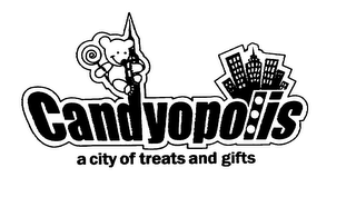 CANDYOPOLIS A CITY OF TREATS AND GIFTS logo
