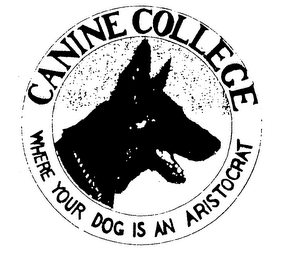 CANINE COLLEGE WHERE YOUR DOG IS AN ARISTOCRAT logo