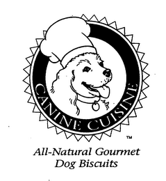 CANINE CUISINE ALL-NATURAL GOURMET DOG BISCUITS logo