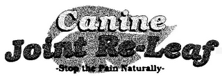 CANINE JOINT RE-LEAF -STOP THE PAIN NATURALLY- logo
