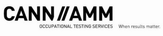 CANN // AMM OCCUPATIONAL TESTING SERVICES WHEN RESULTS MATTER. logo