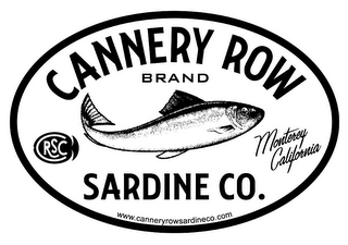 CANNERY ROW SARDINE CO. BRAND MONTEREY CALIFORNIA CRSC WWW.CANNERYROWSARDINECO.COM logo