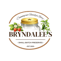 CANNING OUR FAMILY'S STORY BRYNDALEE'S · SMALL-BATCH PRESERVES · - EST 2025 - logo