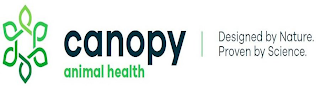 CANOPY ANIMAL HEALTH. DESIGNED BY NATURE. PROVEN BY SCIENCE. logo