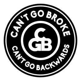 CAN'T GO BROKE CAN'T GO BACKWARDS CGB logo