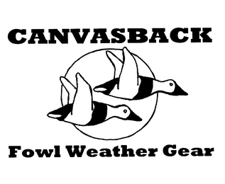 CANVASBACK FOWL WEATHER GEAR logo