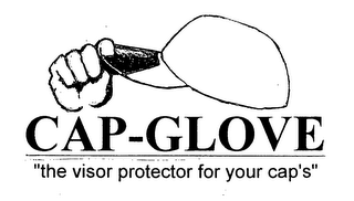 CAP-GLOVE "THE VISOR PROTECTOR FOR YOUR CAP'S" logo