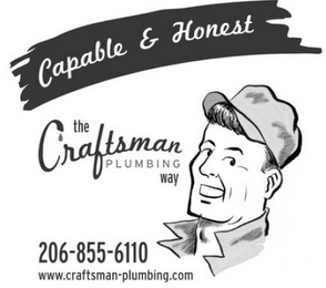 CAPABLE & HONEST THE CRAFTSMAN PLUMBING WAY 206-855-6110 WWW.CRAFTSMAN-PLUMBING.COM logo