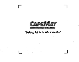 CAPEMAY FOODS INC. "TAKING PRIDE IN WHAT WE DO" logo