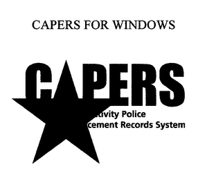 CAPERS FOR WINDOWS CAPERS - CRIMINAL ACTI VITY POLICE ENFORCEMENT RECORDS SYSTEM logo
