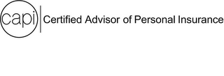 CAPI CERTIFIED ADVISOR OF PERSONAL INSURANCE logo