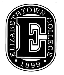 CAPITAL "E"; ELIZABETHTOWN COLLEGE; 1899. logo