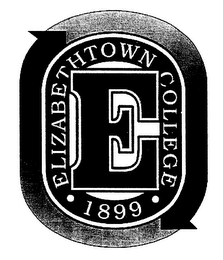 CAPITAL "E"; ELIZABETHTOWN COLLEGE; 1899. logo