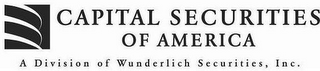 CAPITAL SECURITIES OF AMERICA A DIVISION OF WUNDERLICH SECURITIES, INC. logo