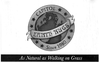 CAPITOL EARTH RUGS SINCE 1980 AS NATURAL AS WALKING ON GRASS logo
