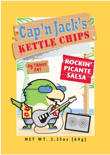 CAP'N JACK'S KETTLE CHIPS ROCKIN' PICANTE SALSA logo