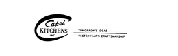 CAPRI KITCHENS INC TOMORROW'S IDEAS YESTERYEAR'S CRAFTSMANSHIP logo