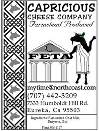 CAPRICIOUS BORACHO, CAPRICIOUS CHEESE, CAPRICIOUS CHEESE CO., CAPRICIOUS FETA logo