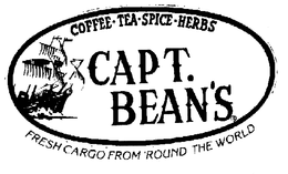 CAPT. BEAN'S COFFEE-TEA-SPICE-HERBS FRESH CARGO FROM 'ROUND THE WORLD logo