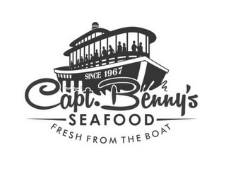 CAPT. BENNY'S SEAFOOD FRESH FROM THE BOAT SINCE 1967 logo