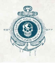 ·CAPTAIN PAUL WATSON· NEPTUNES NAVY EST. 1977 logo