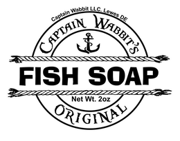CAPTAIN WABBIT LLC. LEWES DE CAPTAIN WABBIT'S FISH SOAP NET WT. 2 OZ. ORIGINAL logo