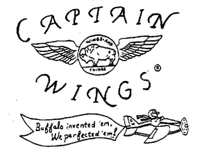CAPTAIN WINGS WINGS AND THINGS BUFFALO INVENTED 'EM WE PERFECTED 'EM ] logo