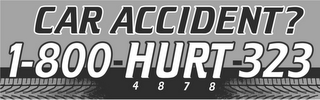 CAR ACCIDENT? 1-800-HURT-323 4 8 7 8 logo
