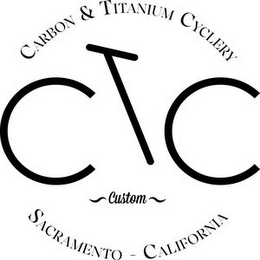 CARBON & TITANIUM CYCLERY CTC CUSTOM SACRAMENTO CALIFORNIA logo
