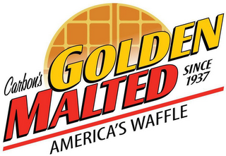 CARBON'S GOLDEN MALTED AMERICA'S WAFFLE SINCE 1937 logo