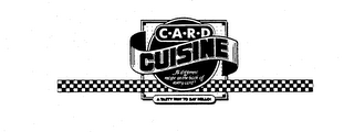 CARD CUISINE A DIFFERENT RECIPE ON THE BACK OF EVERY CARD A TASTY WAY TO SAY HELLO! logo