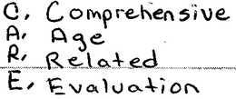 C.A.R.E COMPREHENSIVE AGE RELATED EVALUATION logo