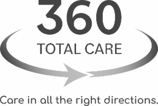 CARE IN ALL THE RIGHT DIRECTIONS. 360 TOTAL CARE logo