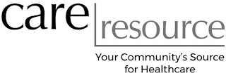 CARE RESOURCE YOUR COMMUNITY'S SOURCE FOR HEALTHCARE logo