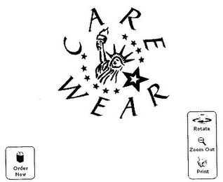CARE WEAR ORDER NOW ROTATE ZOOM OUT PRINT logo