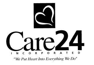 CARE24 INCORPORATED "WE PUT HEART INTO EVERYTHING WE DO" logo