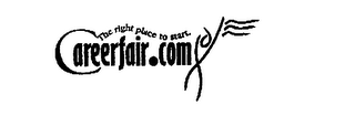 CAREERFAIR.COM THE RIGHT PLACE TO START. logo