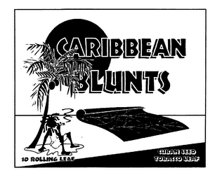 CARIBBEAN BLUNTS 10 ROLLING LEAF CUBAN SEED TOBACCO LEAF logo