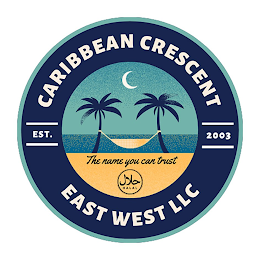 CARIBBEAN CRESCENT EST. 2003 THE NAME YOU CAN TRUST HALAL EAST WEST LLC logo