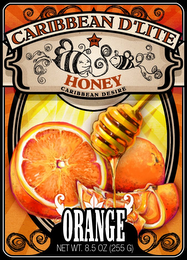 CARIBBEAN D'LITE GB HONEY CARIBBEAN DESIRE ORANGE NET WT. 8.5 OZ. (255 G) logo