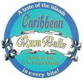 CARIBBEAN RUM BALLS MADE IN THE U.S. VIRGIN ISLANDS A TASTE OF THE ISLANDS IN EVERY BITE! logo